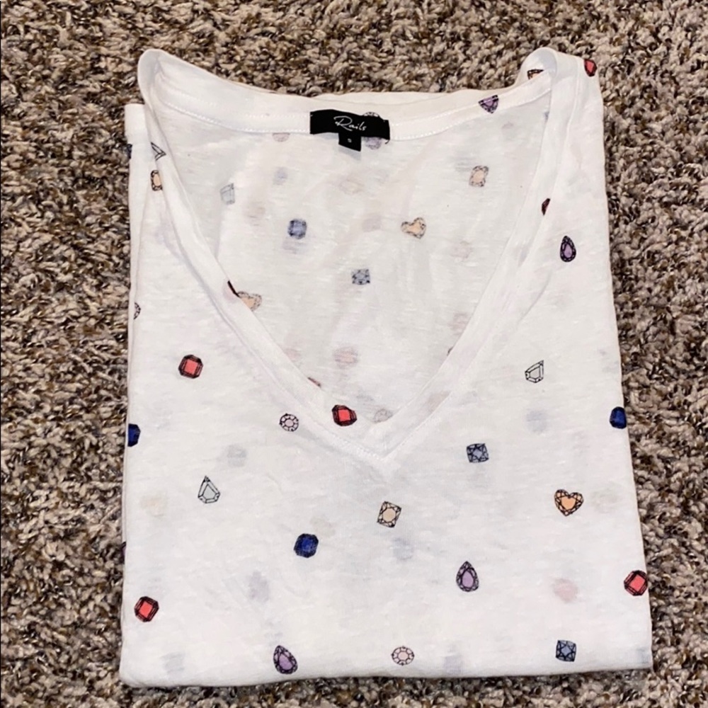 RAILS Gem print T-Shirt. Size S